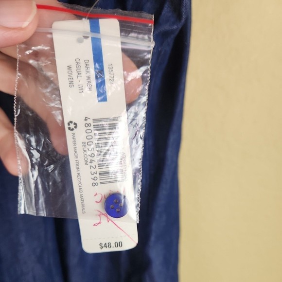 NWT‎ New Directions Womens Shirt XLarge Blue Chambray Button Down  Sleeve gem - Picture 4 of 9